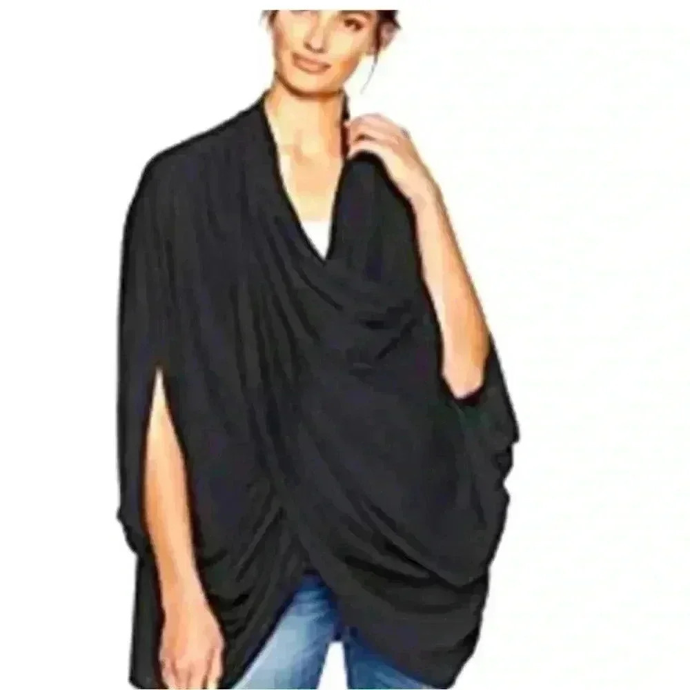 Navy Motherhood Maternity Nursing sweater poncho cape - Picture 4 of 4